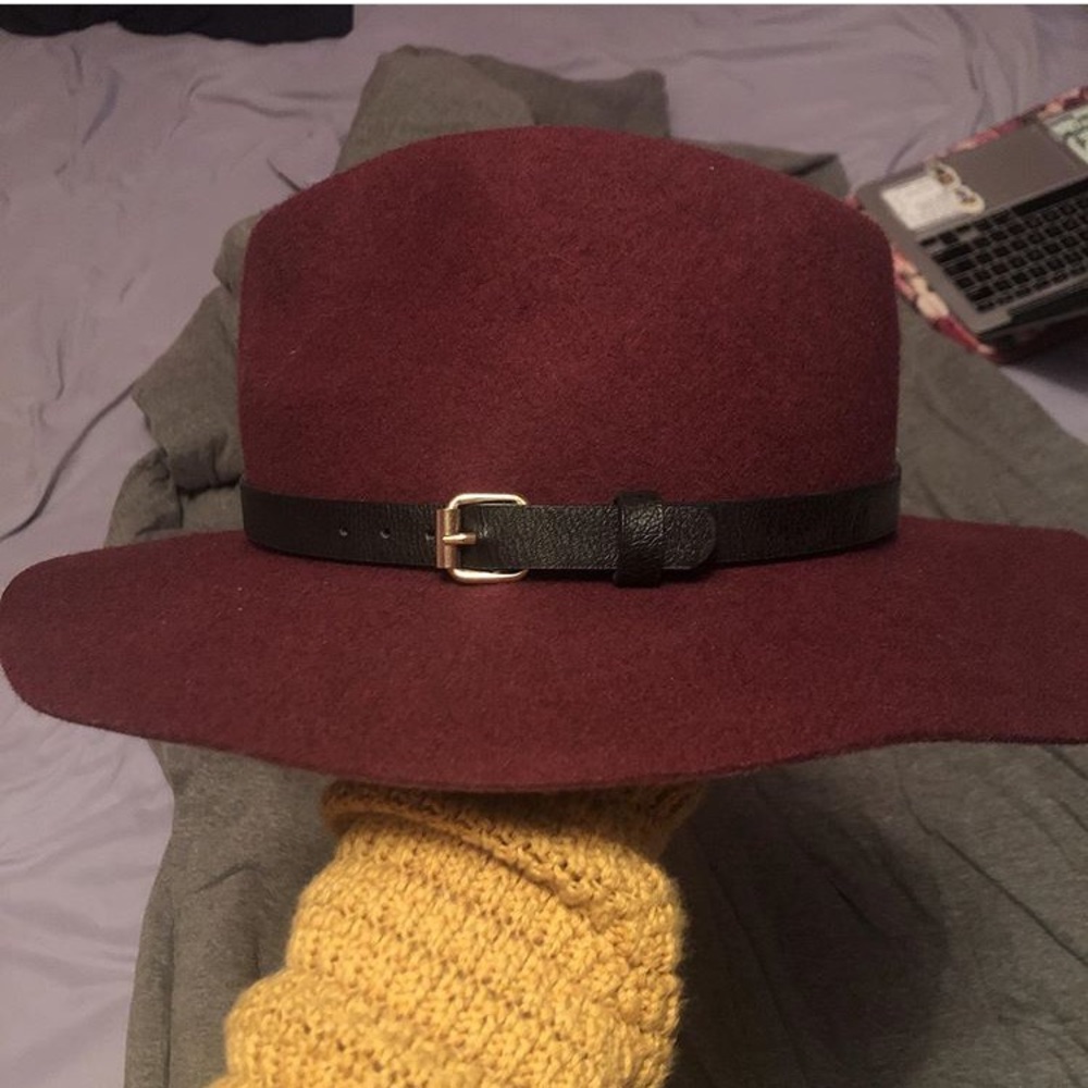 Burgundy hat